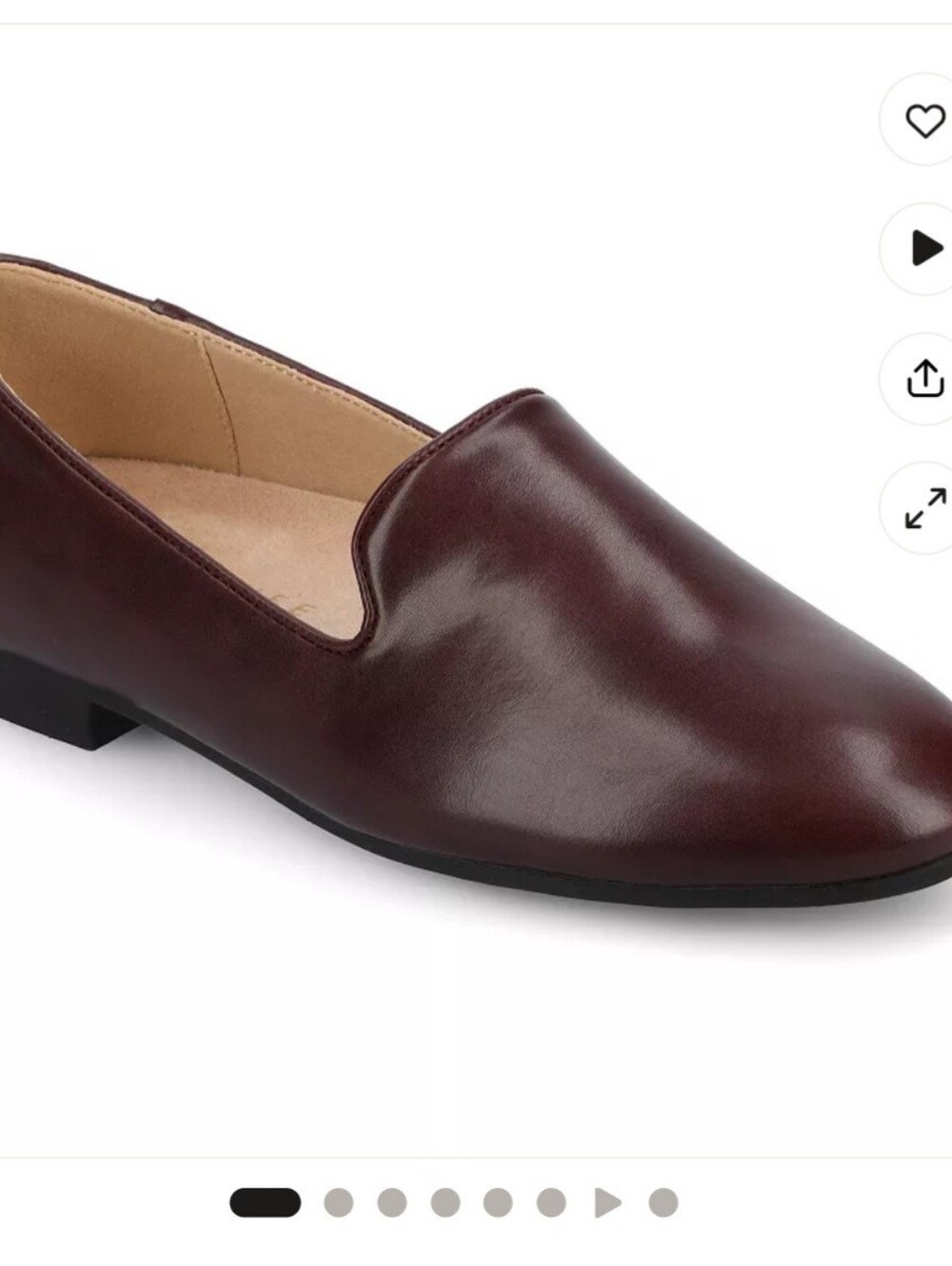 Journee Ishani Women's Almond Toe Ballet Flats in Oxblood